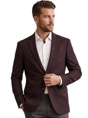 Tommy Hilfiger NWT Burgundy Wool Blend Conrad Sport Coat THFlex Size 42R